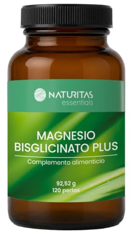 Magnesio Bisglicinato Plus | 120 cápsulas | Naturitas Essentials | Bisglicinato de Magnesio con Taurina | Alta biodisponibilidad y absorción | Suplemento de magnesio sin gluten y sin lactosa