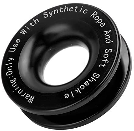 BOROCO Anneau de Récupération de Treuil, 41000lbs Winch Recovery Ring pour Soft Shackle 7/16in 1/2in, Poulie de Renvoi pour Câble 3/16in 1/4in 3/8in pour VTT UTV 4x4 Camion, Noir