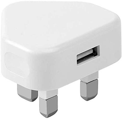 CHARGEWAY White Usb Plug For Iphone Plugs Uk 3 Pin Adapter Wall Plug-Usb Charger Mobile Phone Mains Chargers Compatible With Other Mobiles/Iphone/Samsung/Ipads/Watches/Airpods