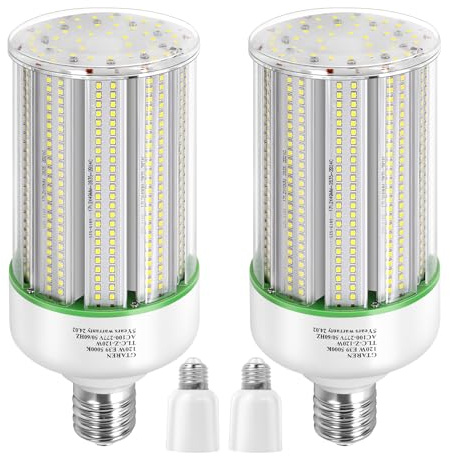 GTAREN 120W LED Corn Light Bulb 2pack,Replacement Metal Halide HPS CFL 500 Watt HID lamp,5000K E39 Mogul Base LED Corn lamp,for Area Lighting Wearehouse Factory Parking lot shoebox Bay Light