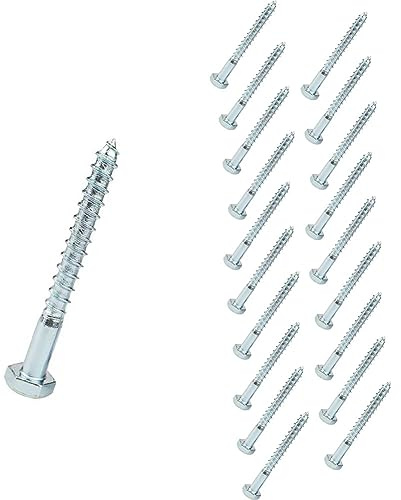 Hex Screw Coach Screws Hex Lag Screws, Hexagonal Self-Tapping Head Machine Wood Screws, M8 Heavy Duty Fastening Drilling Screws Long Hexagon Lag Bolts Carbon Steel Galvanized Silver, 20pcs (M8×60mm)