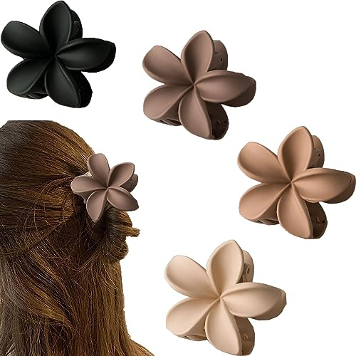 Eterspr 4 Piezas pinzas de pelo pequeñas, Pinzas para el Pelo con Flor, Clips de Garra de Flores, para Fijar Flequillos, Coletas y Decorar el Cabello