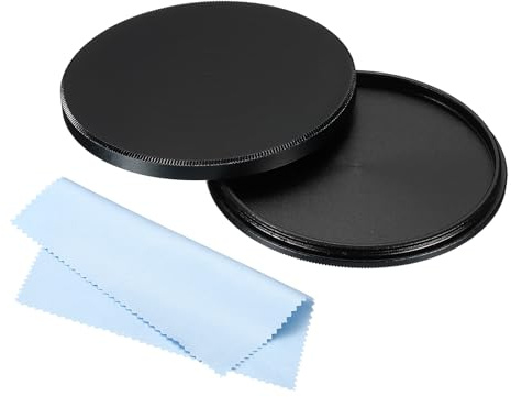 PATIKIL 55mm Lens Cap, Camera Lens Cap Cover Universal Lens Filter Stack Cap Front Metal Protective Case Cover with Cleaning Cloth for Photography Camera Filter