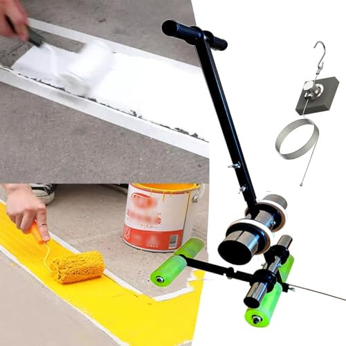 URJWAN Klebebandklebemaschine, Bodenbandapplikator, Bodenmarkierungswerkzeug, HandgefüHrter Klebebandabroller, Bodenmarkierungswerkzeug Mit Zeichenkreis-Set, Einfach Zu Bedienen