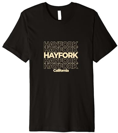 Vintage Hayfork, California Repeating Text Premium Tri-Blend T-Shirt