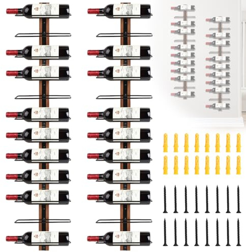 DBREAKS Weinregal zur Wandmontage Für 24 Weinflaschen, Flaschenhalter Flaschenregal Holz, Weinflaschenhalter Wand für Esszimmer, Schlafzimmer, Weinkeller, Bar