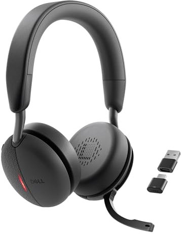 Dell WL5024 Pro Wireless ANC Headset - Hybrid & AI-Based Noise Cancellation, Leatherette Headband, Effortless Connectivity, Microsoft Teams/Zoom Certified - Black