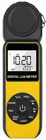 Luxmetro Digitale Illuminamento Misura 0,01~400.000 Lux Temp Con Tester Della Luce Del Sensore Ruotato Di 270º
