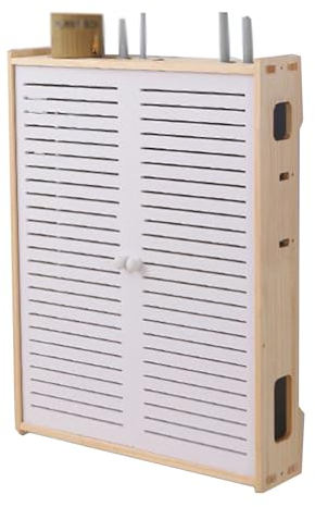 MYIESAXL Große WLAN-Router-Aufbewahrungsbox, Router-Regal, Wandhalterung, WLAN-Router-Rack, Router-Organizer, Versteckter Kabelmanagement-Behälter, Weißes Dekoratives Schwebendes Rack, Dekorieren
