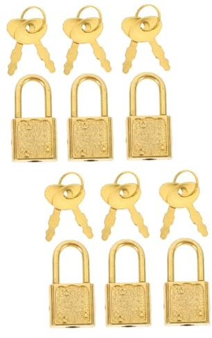 Alasum 6sets Antique Padlock Latch Jewelry Box Hardware Box Padlock Lock Cabinet Part Replacement