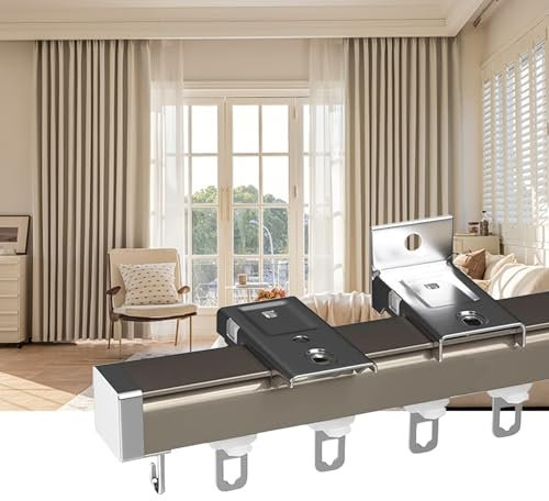 Decke oder Wand montiert Vorhang-Tracking-Set, für Wohnzimmer Schlafzimmer abgehängte Deckendusche, Arbeiten an Tülle und Prise Plissee Vorhang Vorhang Vorhang Tor (Gold, 550 cm)