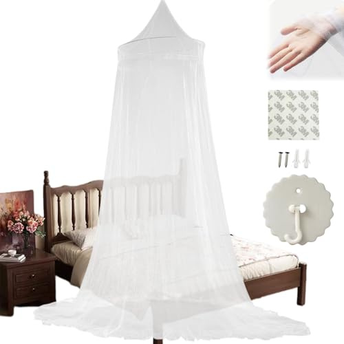 IATAHI Moustiquaire de Lit,Moustiquaire,Moustiquaire Ciel de Lit,Moustiquaire à Mailles Fines,Grande Moustiquaire de Lit Prévenir Moustiques,Moustiquaires de Lit Bébé,Lit Simple,Lit Double