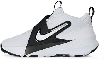 Nike Team Hustle D - Scarpe da Basket per Bambini più Piccoli, Bianco Bianco e Nero., 32 EU