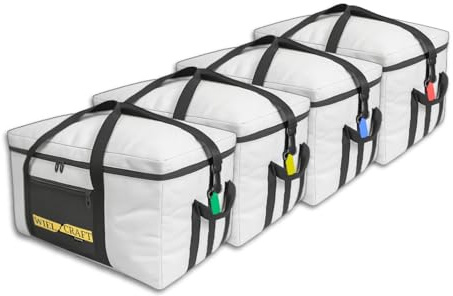 WIEL CRAFT® 4 Dachboxtaschen für Dachbox, Wasserabweisend, 70L je Tasche