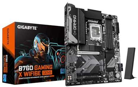 GIGABYTE B760 GAMING X WIFI6E GEN5 Scheda Madre – Supporta processori Intel Core di 14a generazione, VRM a 8+1+1 fasi, fino a 5600 MHz DDR5, 3 x M.2 PCIe 4.0, Wi-Fi 6E, LAN 2.5 GbE, USB 3.2 Gen 2