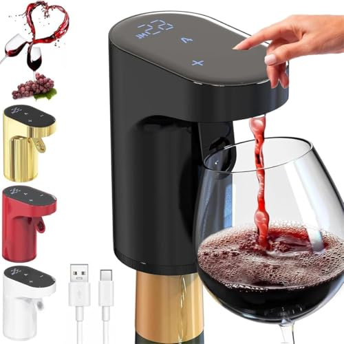 Generic Smart Liquor Dispenser, Electric Wine Decanter Aerator, Adjustable Quantity Liquor Wine Pump (Black)