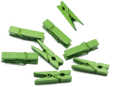 Zerodeko Mollette in Legno Mini 2,5 Cm Clip Fotografiche Verdi Robuste per Artigianato e Decorazioni Casa Set da 100 Pezzi per Appendere Foto, Carta e Tessuti