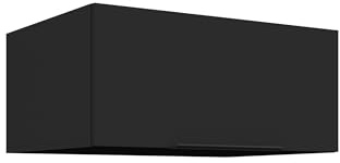 Kuechen-preisbombe Aufsatzschrank Hochschrank 80 cm Siena Schwarz Küchenzeile Küchenblock Küche