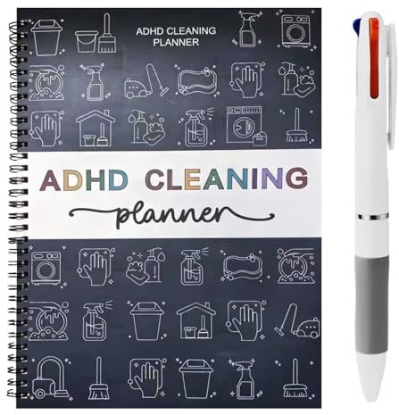ADHD Cleaning Planner, Cleaning Planner for Household, Daily Weekly Monthly Cleaning Appointment Books & Planners, Customizable Chore Chart Notebook for Home Management and Task Tracking (Blue)