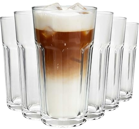 6 PCS Highball Glass Drinking Set, 16.4 Ounce Capacity Iced Tea Glasses Perfect for Water Juice Cocktails Milkshakes Soda and More