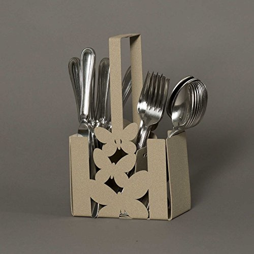 Arti e Mestieri portaposate in ferro farfalle Mod.Butterfly colore Beige cm 15x8Px25H