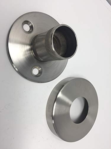 Bodenhalter Bodenanker 42,4x2 mm V2A Edelstahl Geländer Pfosten Befestigung mit Zubehör 1 Set mit Rosete