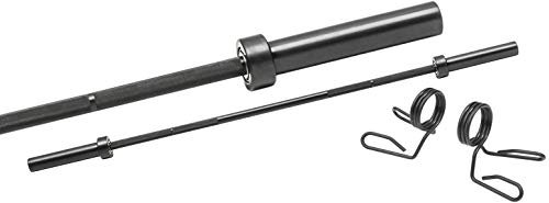 Bad Company Langhantelstange 168 cm 28mm Olympia schwarz- Langhantel ohne Gewichte mit Kugellager inkl. Federverschlüsse 50/51 mm - Hantelstange lang bis 300 kg belastbar
