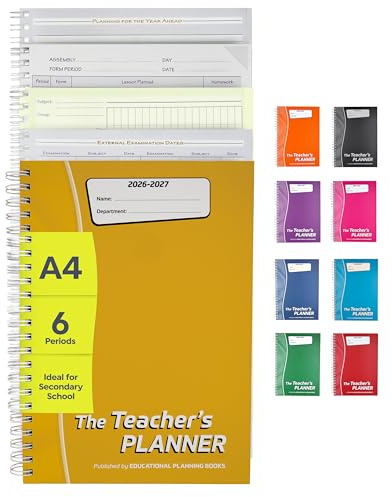 Educational Planning Books - The Teachers Planner 2026-2027 for Secondary School – A4 – Six Period Day – Page-a-Day & Undated, with Dedicated Pages for Year Planning, Exams, Marking and more (TP3-Y)