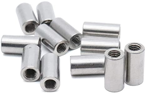 Xiaoyztan 12Pcs M4 Thread Round Coupling Nut Stainless Steel Sleeve Stud Nut Connecting Hardwares 12mm Height