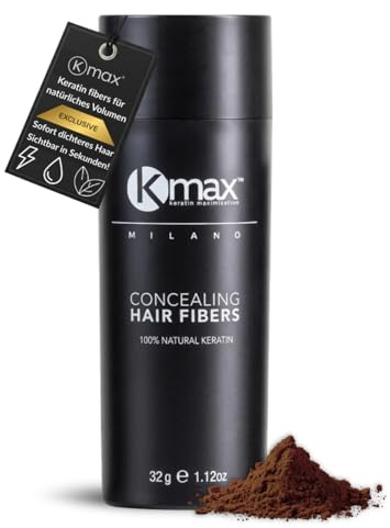 Kmax Haarpuder aus Keratin haare 32 g, Professionelles volumen puder haare natürliche, ansatzpuder zur Abdeckung von Kahlstellen – Braun