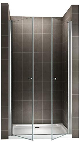 GINA Porte de douche H 185 cm largeur réglable de 76 à 80 cm verre transparent