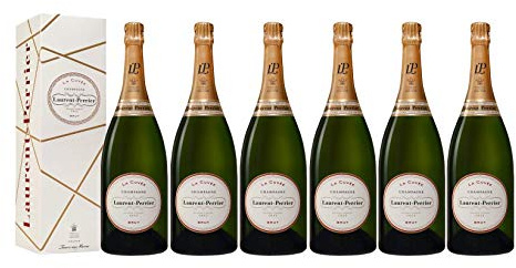 VINADDICT Set di 6 Champagne Laurent Perrier - La Cuvee. Con casi, 750 millilitri