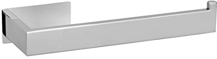 WENKO Turbo-Loc® Handtuchhalter Genova Shine, dekorativer Wandhalter aus Edelstahl für Handtücher zum Befestigen ohne Bohren, ideal für Bad oder Gäste-WC, (B x H x T): 19,4 x 4,4 x 7,6 cm, Glänzend