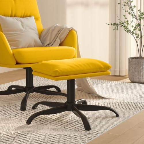Bussandri Exclusive - Fußhocker Senfgelb 60x60x39 cm Samt