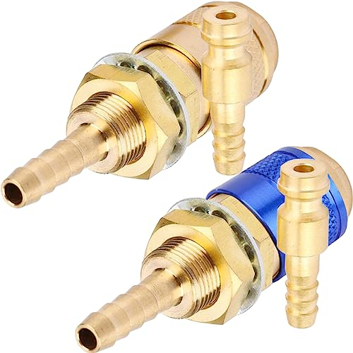 EATBALE Connettori rapidi M6 Adattatore per Gas raffreddato ad Acqua rapido Torcia per Saldatura Connettore rapido per Saldatore Mig TIG Raccordo per Torcia per Saldatura (Oro e Blu 2 Pezzi)