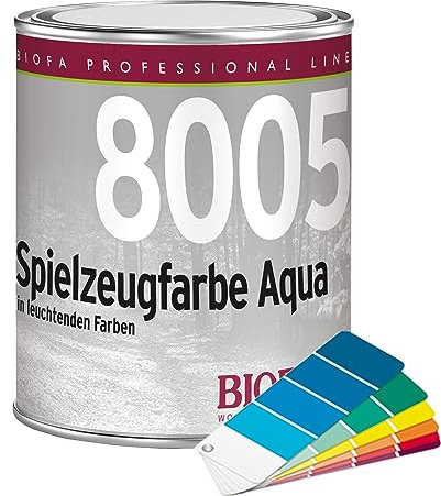 BIOFA Spielzeugfarbe Aqua farbig, Möbelfarbe, Bastelfarbe, 1 L (Farbe Schwarz 8)