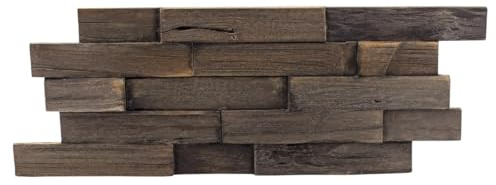 Wandpaneele aus hochwertigem dunklen Teakholz (recycelt) 1m², Wandverkleidung Holz Charred, Holzpaneele Wand, Holzwandpaneele, Holzwand, Holzverkleidung Wand, Wandverkleidung innen, Holzverblender