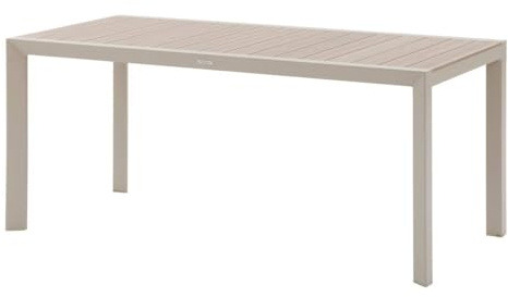 HESPERIDE - Table de Jardin évasion Effet Bois Lin et Argile 6 Places Lates en Aluminium