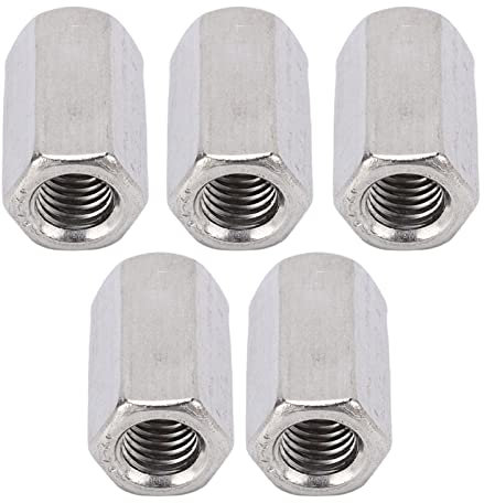 Lange Stangenkupplungs-Sechskantmutter, 5 Stück Metrische Sechskant-Kupplungsmutter M12 X 1,75 19 L35 Mm Lange Stangen-Verbindungsmutter aus Edelstahl Zum Aufhängen,