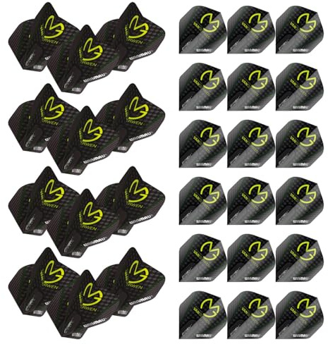 WINMAU MvG Michael Van Gerwen Prism Delta Black Dart-Flights – 10 Sets pro Packung (insgesamt 30 Dart-Flights)