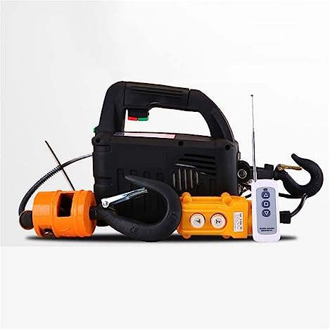 TEmkin Elektrische Seilwinde, 3-in-1-Fernbedienung, 500 kg Kranaufzug, Drahtseil-Elektroaufzug, Aluminium-Shell-Hebezeug, Haushalts-Innen-Kleinkran, Hebekran
