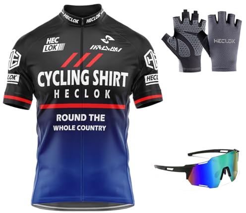 Kurzarm Fahrradtrikot Herren Radtrikot mit Reißverschluss Taschen Trikots für MTB Mountainbike,Bike Shirt,atmungsaktive Radbekleidung für den Sommer Für Outdoor-Sportarten