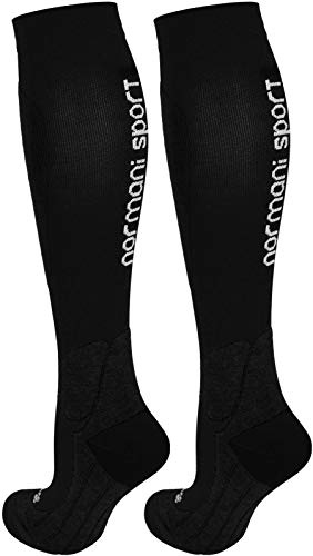 normani Coolmax Sport Kompressionsstrümpfe mit Frotteesohle und anatomisch angeordneten Polsterzonen