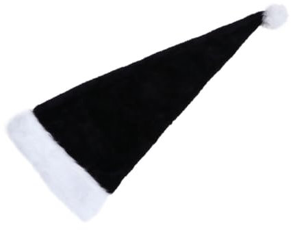 VALICLUD 1stück Schwarze Luxuriöse Plüsch Weihnachtsmütze Für Erwachsene Für Festlichkeiten Weihnachtsfeiern Fotorequisite