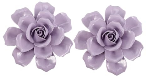 Cabilock 2pezzi Decorazioni Murali Fiori in Ceramica Scultura Artificiale Per Soggiorno Corridoio Camera Da Letto Cucina Fattoria Bagno Sala Da Pranzo