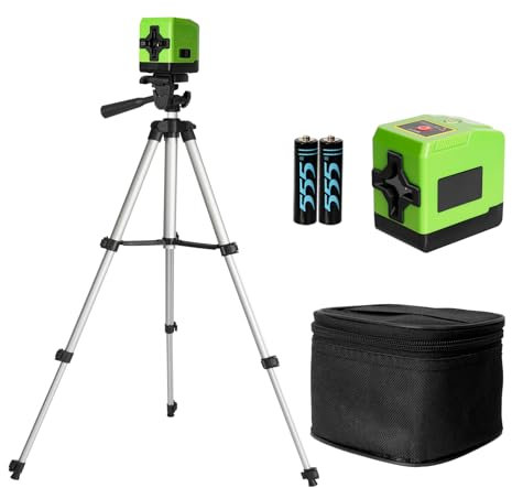 Kreuzlinienlaser, Laser Wasserwaage mit Stativ, Vertikale und Horizontale Laser 15 M Selbstnivellierung Laserwasserwaagenwerkzeug, Linienlaser kreuzlaser Baulaser für Baustellen Inneneinrichtung DIY