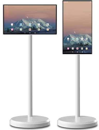 Bärbar TV, 6 GB RAM 128 GB ROM Smart Mobile TV, 1920x1080 skärm utomhus-TV med 8 miljoner, justerbart TV-golvstativ, roterbar gjutnings-TV