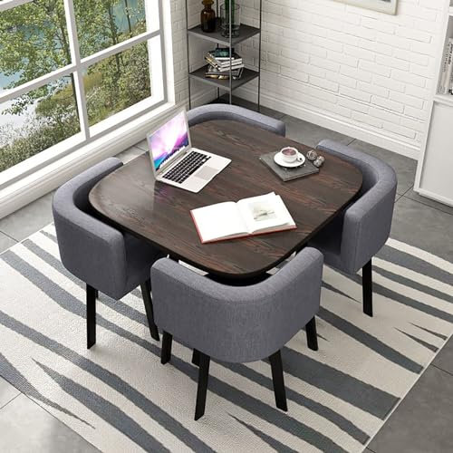 Rundes Esstisch-Set für Küche & Frühstücksbar, kleiner 80 x 74,9 cm runder Konferenztisch mit Stühlen, ideal für Esszimmer & platzsparende Möbel #6