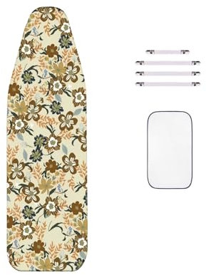 Copriasse da stiro extra large, 150 x 60 cm, design 2 in 1 con 4 clip di fissaggio, ricambio durevole per asse da stiro a vapore, per uso domestico