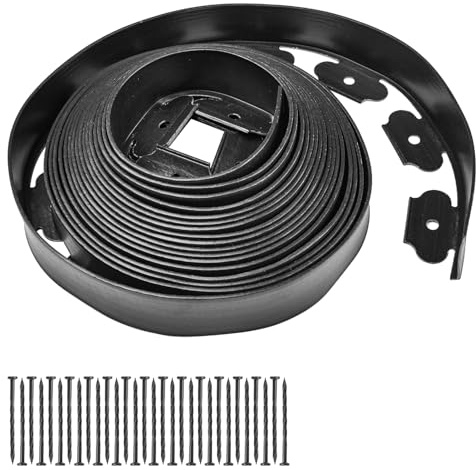 Bordure de pelouse flexible en plastique La Vane - Bordure de parterre - Bordure de tonte - Pavés - Avec 30 clous de fixation - Longueur : 5 m - Hauteur : 5 cm